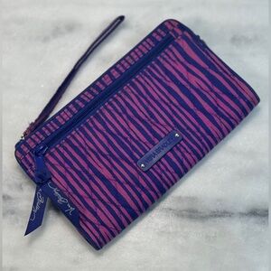 Vera Bradley Clutch Wristlet Purple and Pink Zebra Stripe